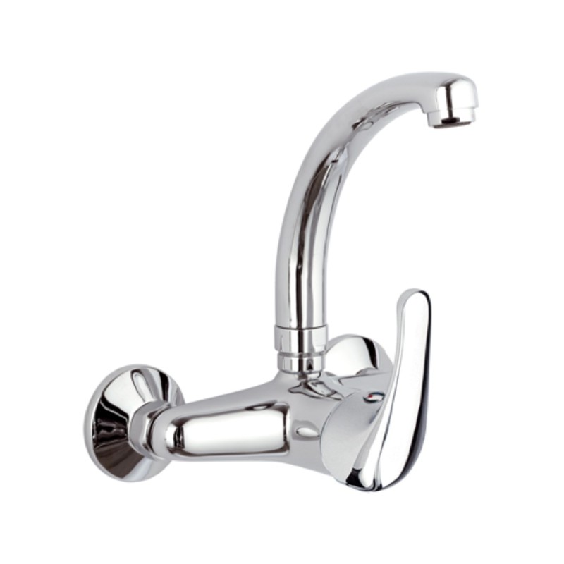 Rubinetto lavello a muro con bocca modello corto - serie 35 Remer F43C