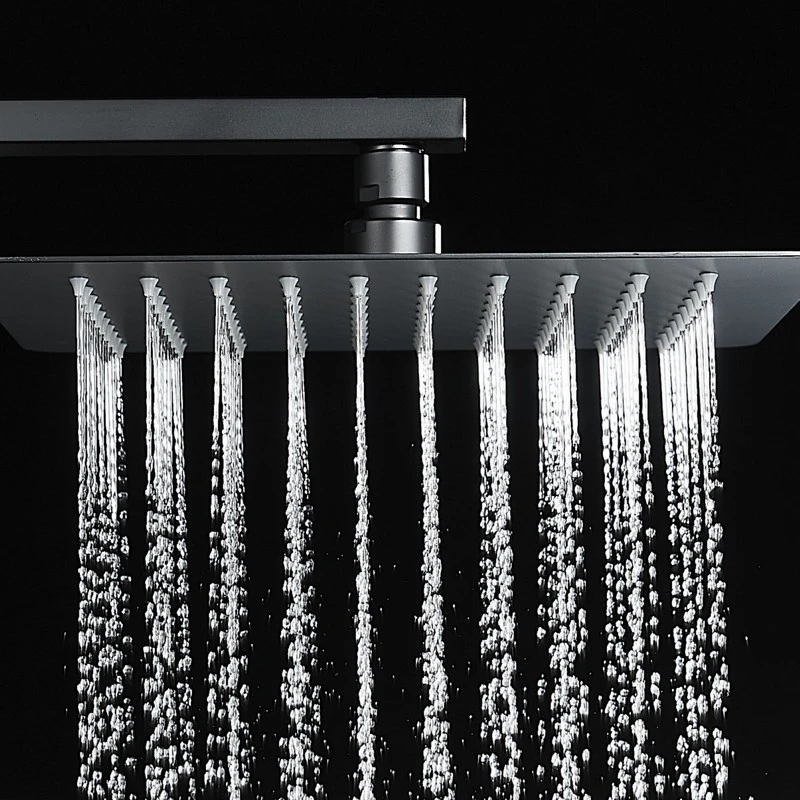 Soffione quadrato 25x25 cm nero opaco disponibile online