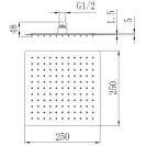 Soffione quadrato 25x25 cm nero opaco disponibile online