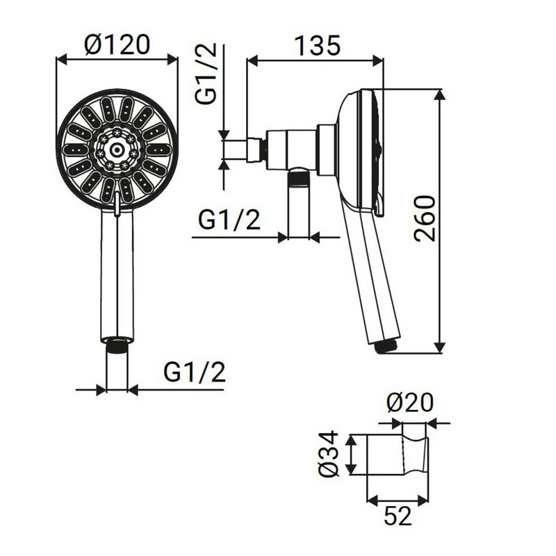 Kit doccia magnetico 8 getti flex 150 cm disponibile online