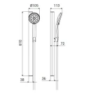 Saliscendi doccia 5 getti flex 150 cm silver disponibile online