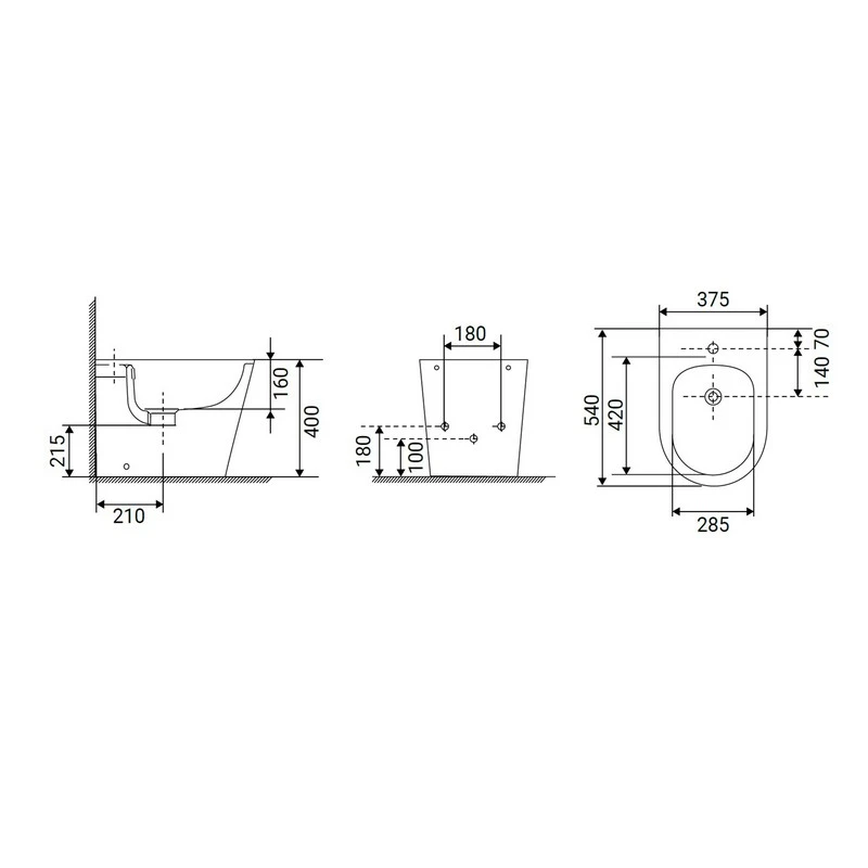 Bidet Senna filo muro bianco disponibile online