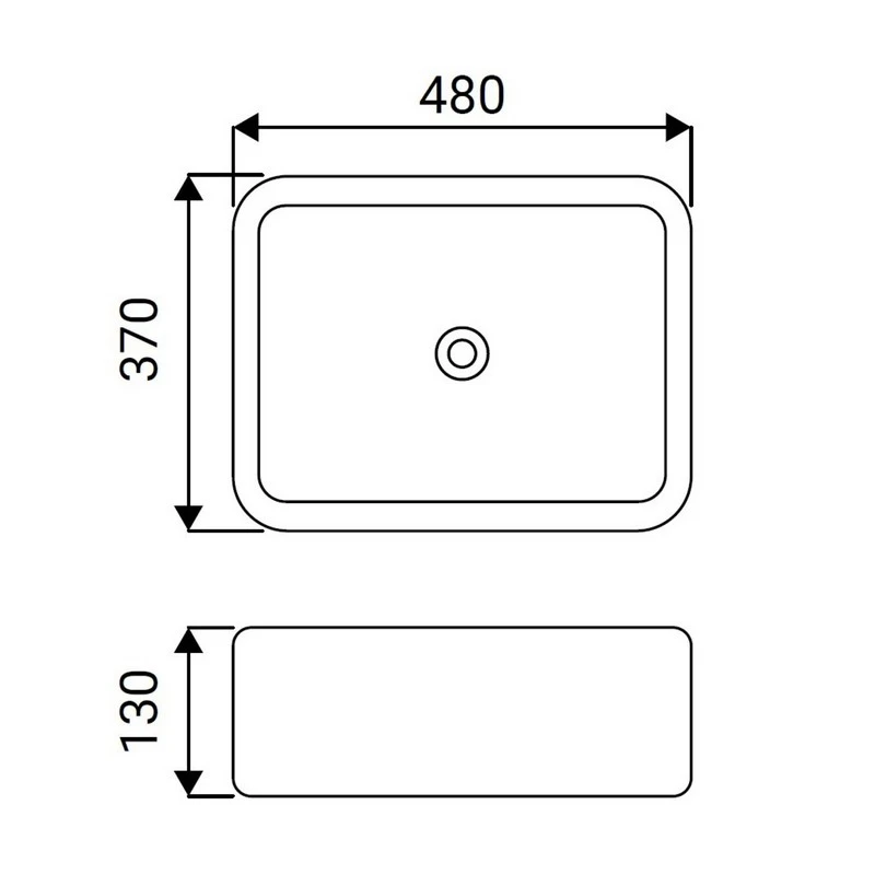 Lavabo appoggio bianco lucido 480x370 mm disponibile online