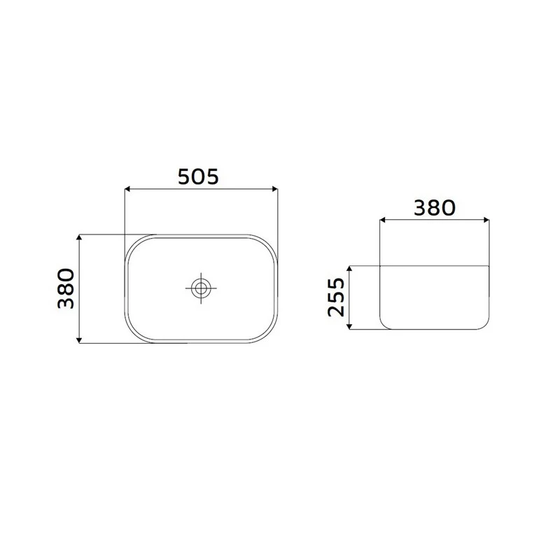 Lavabo appoggio ceramica 505x380 mm disponibile online