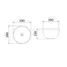 Lavabo appoggio tondo ceramica 390x250 mm disponibile online