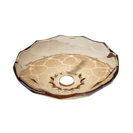 Lavabo appoggio vetro ambra 460x460 mm disponibile online