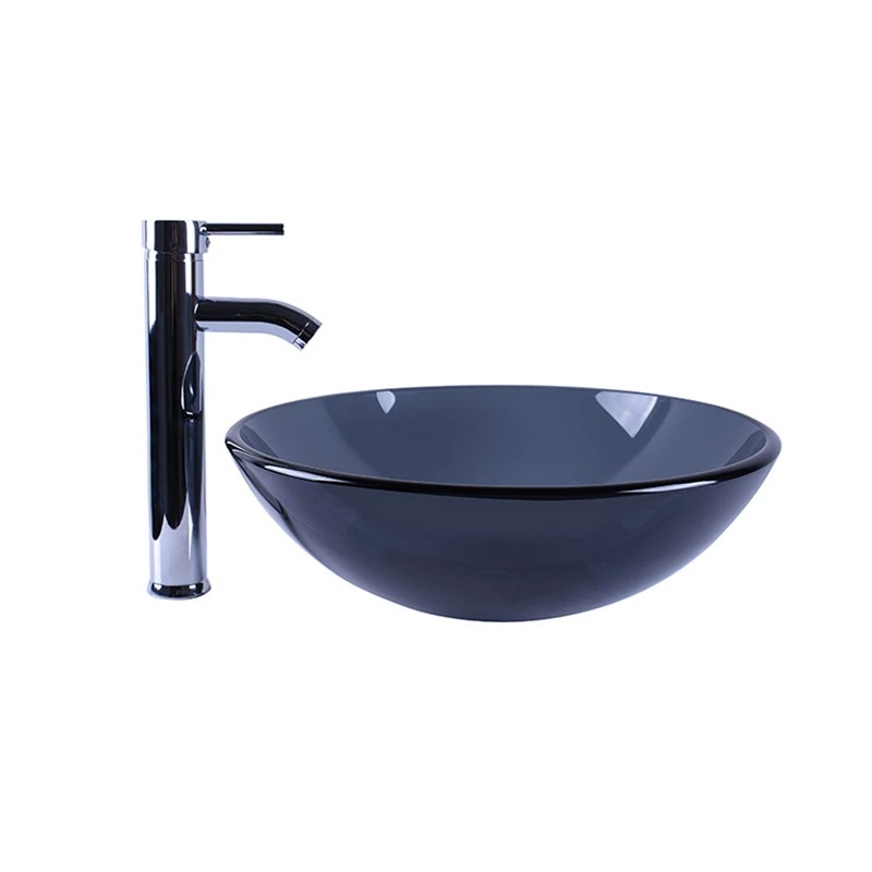 Lavabo appoggio vetro nero 380x380 mm disponibile online