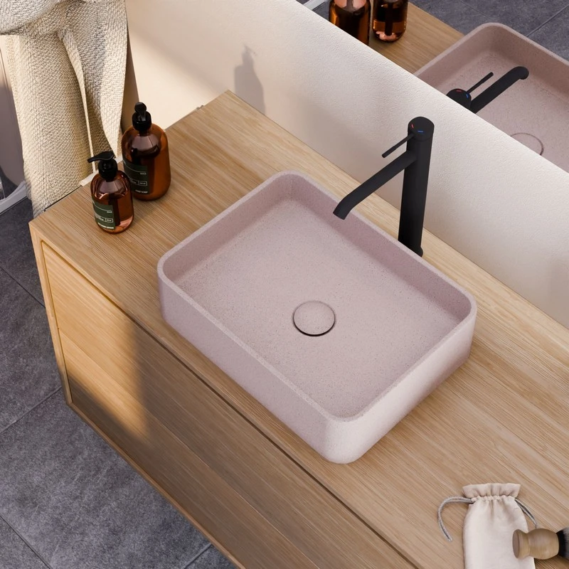 Lavabo sabbia rettangolare rosa 406x304 mm disponibile online