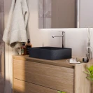 Lavabo sabbia rettangolare nero 406x304 mm disponibile online