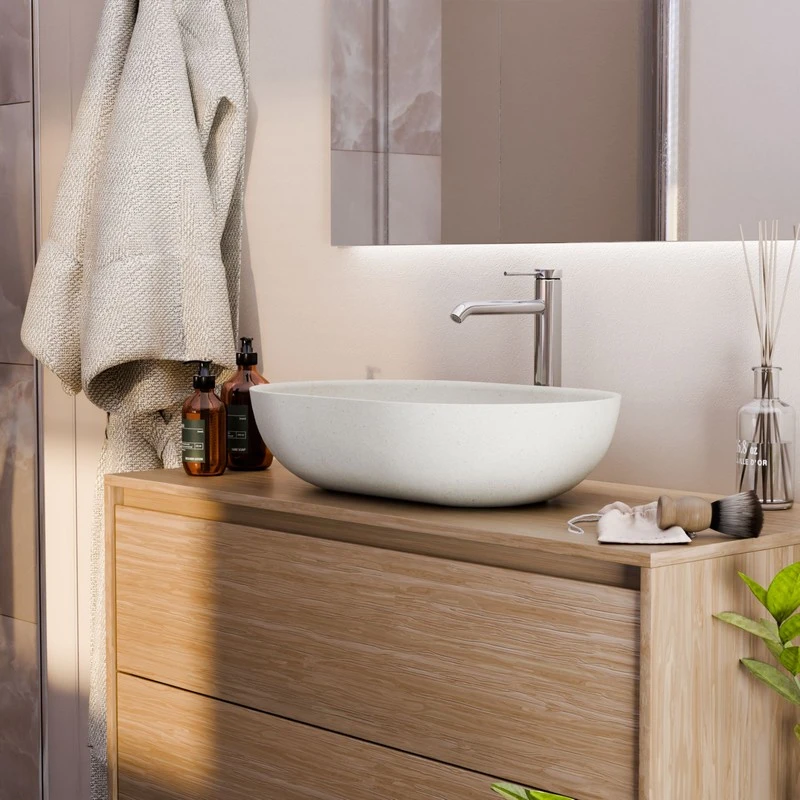 Lavabo sabbia ovale bianco 530x350 mm disponibile online