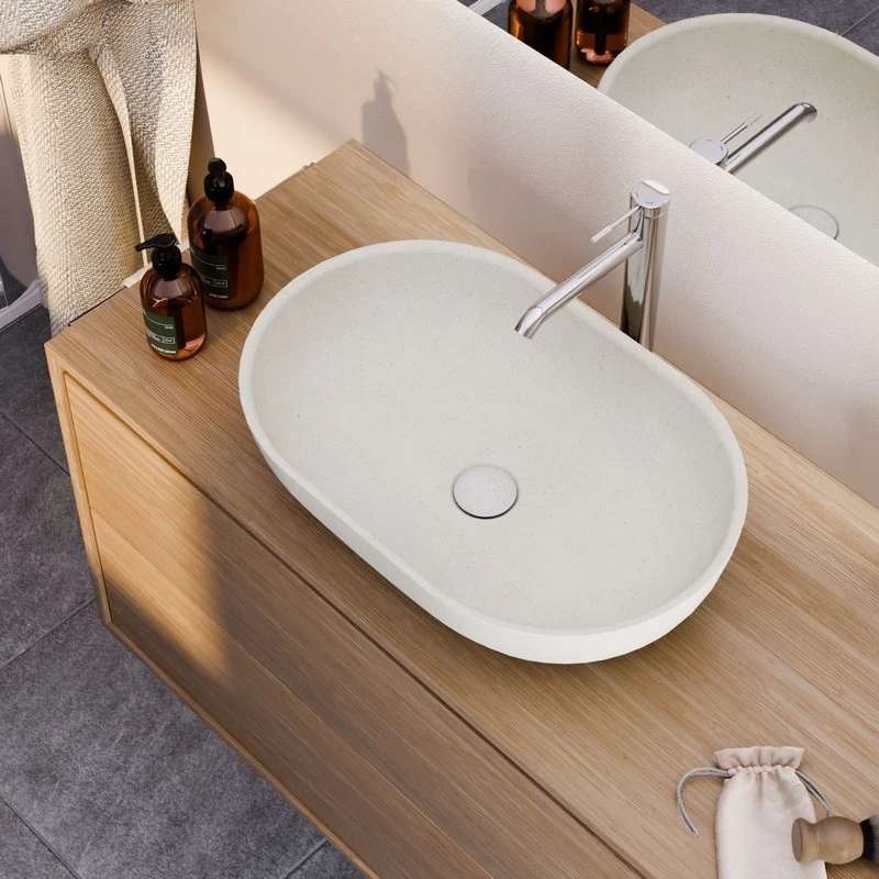 Lavabo sabbia ovale bianco 530x350 mm disponibile online