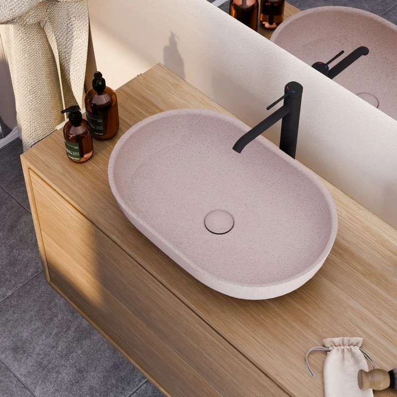 Lavabo sabbia ovale rosa 530x350 mm disponibile online