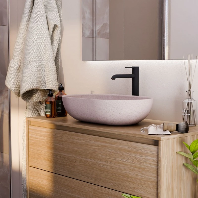 Lavabo sabbia ovale rosa 530x350 mm disponibile online
