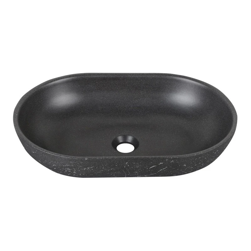 Lavabo sabbia ovale nero 530x350 mm disponibile online