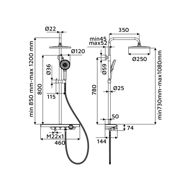 Colonna doccia mensola cromata disponibile online