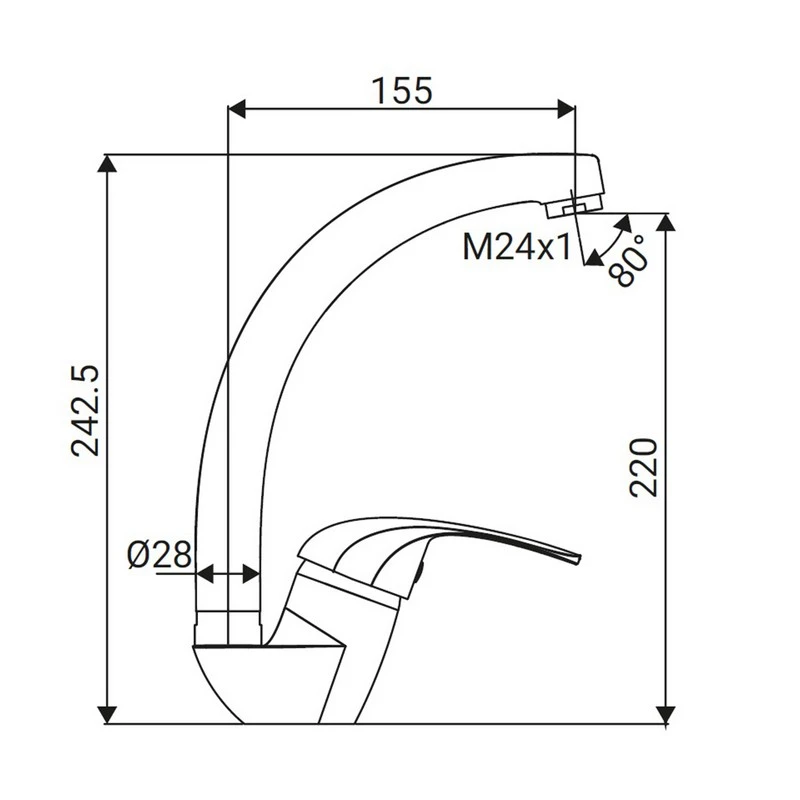 Miscelatore lavello bocca alta Ø40 cromato disponibile online