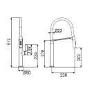 Lavello bocca alta SEUL orientabile doccia nero disponibile online