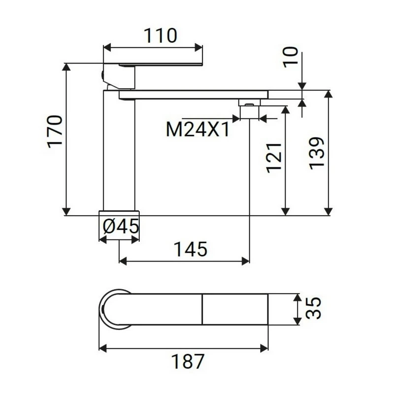 Miscelatore lavabo Sun Ø25 acciaio disponibile online