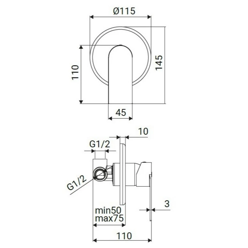 Miscelatore incasso doccia Sun Ø25 acciaio disponibile online
