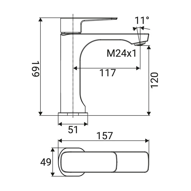 Miscelatore lavabo Bevel Ø26 piletta click-clack disponibile online