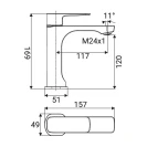 Miscelatore lavabo Bevel Ø26 piletta click-clack disponibile online