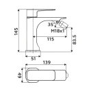 Miscelatore bidet Bevel Ø26 piletta click-clack disponibile online