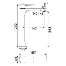 Miscelatore lavabo alto Bevel Ø26 senza piletta disponibile online