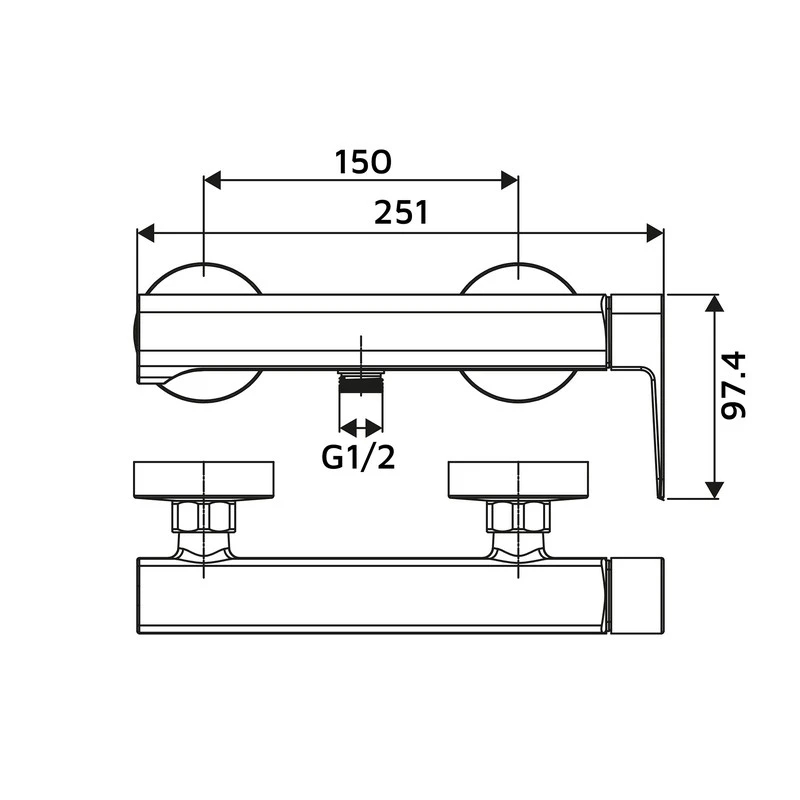 Miscelatore esterno doccia Bevel Ø26 cromato disponibile online