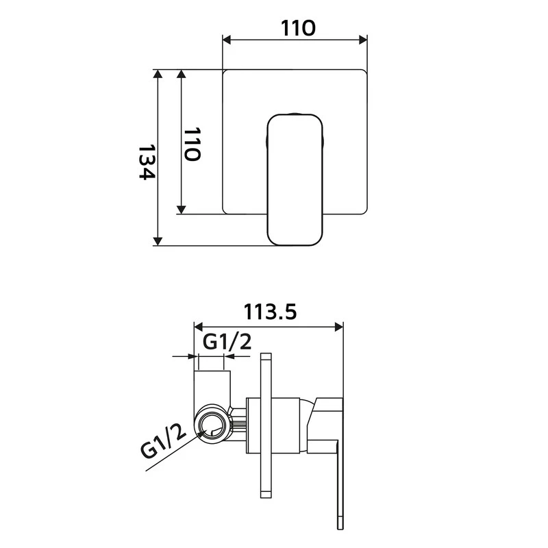 Miscelatore incasso doccia Bevel Ø35 cromato disponibile online