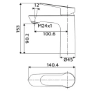 Miscelatore lavabo Young Ø35 piletta click-clack disponibile online