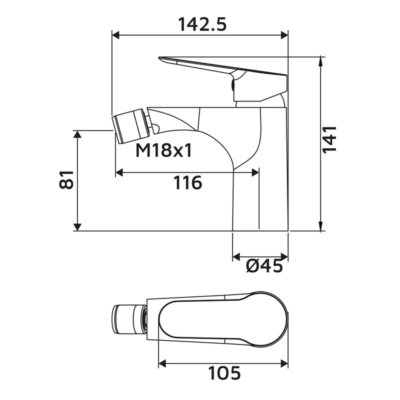Miscelatore bidet Young Ø35 piletta click-clack disponibile online