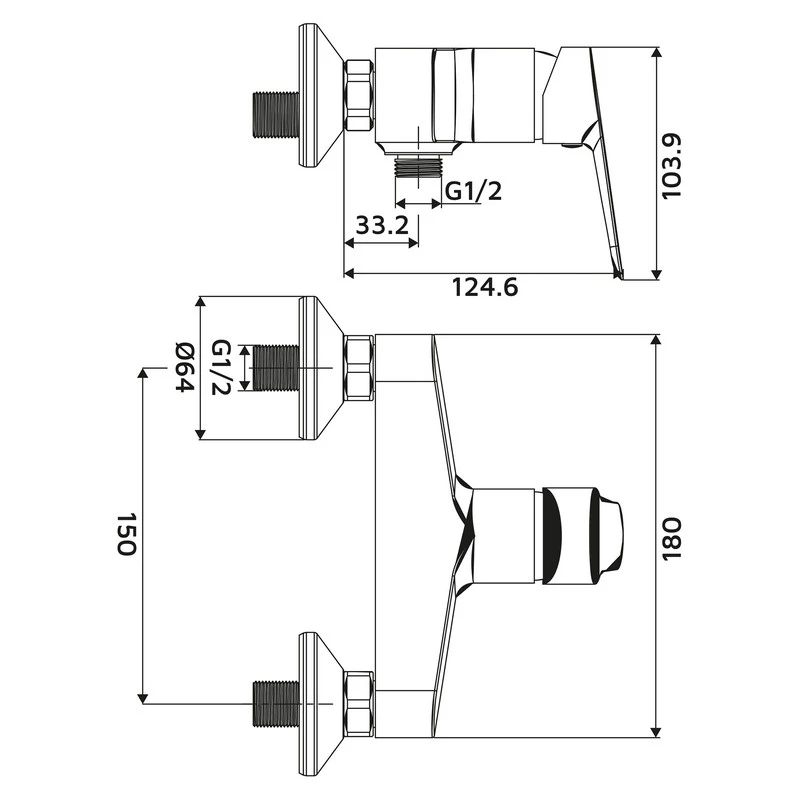 Miscelatore esterno doccia Young Ø35 cromato disponibile online