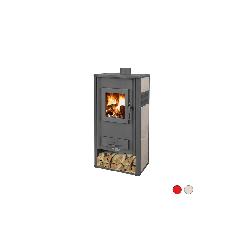 Stufa a legna ginevra hydro 20–22 kw rosso disponibile online