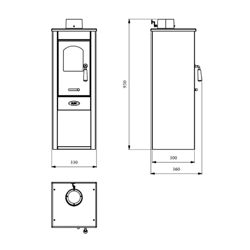 Stufa a legna marta 5–7 kw nero antracite disponibile online