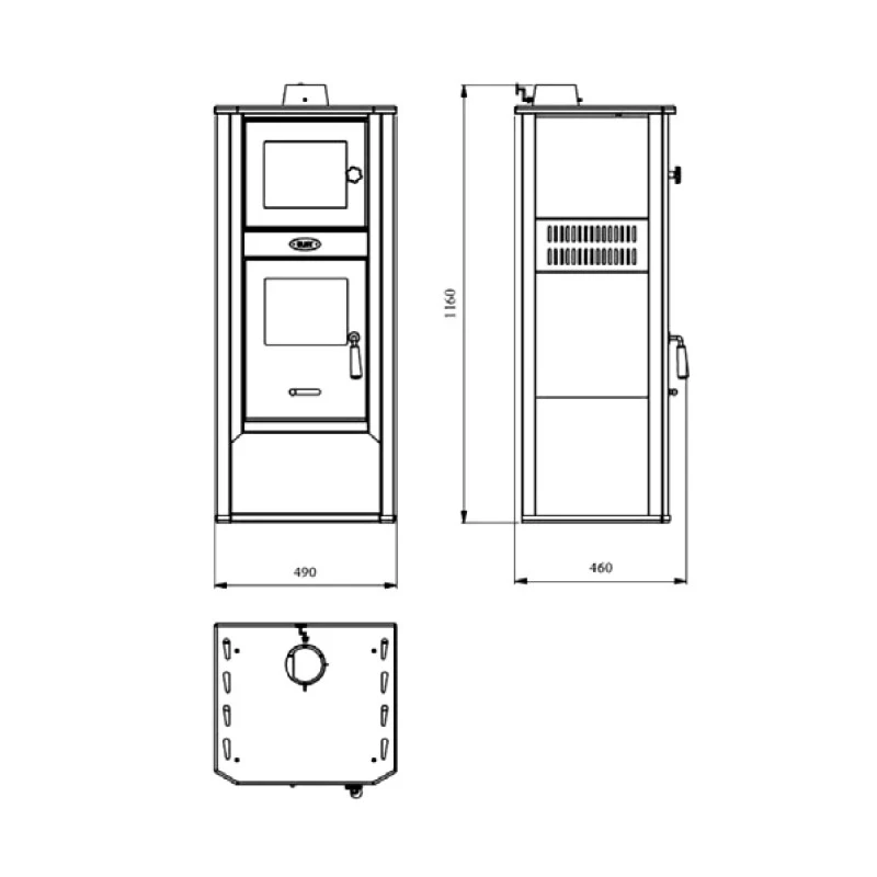 Stufa a legna con forno lucrezia 12–13 kw rosso disponibile online