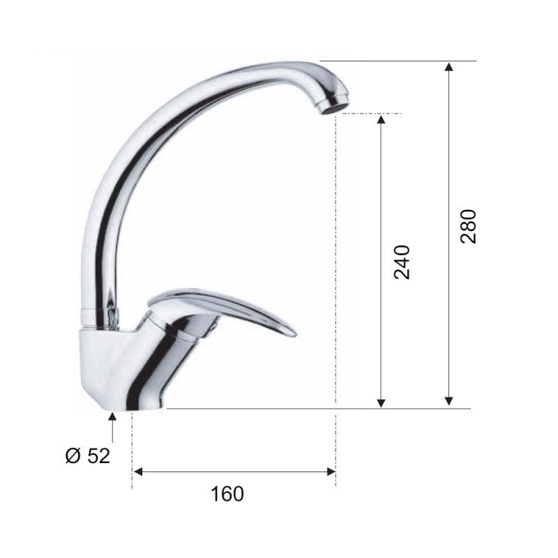 Rubinetto lavellocon bocca alta girevole, tipo lusso - serie ten Remer T42 Rubinetto lavellocon bocca alta girevole, tipo lusso - serie ten Remer T42