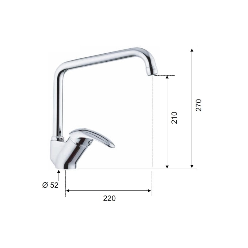 Rubinetto lavellocon bocca alta a u girevole - serie ten Remer T42U Rubinetto lavellocon bocca alta a u girevole - serie ten Remer T42U