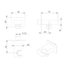 Presa acqua rettangolare Remer con supporto ottone cromato