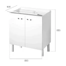 Lavatoio Negrari Arcobaleno 80x50 cm bianco con sifone