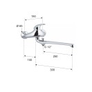 Rubinetto lavabo/vascacon bocca fusa lunga 30 cm - serie ten Remer T46 Rubinetto lavabo/vascacon bocca fusa lunga 30 cm - serie ten Remer T46