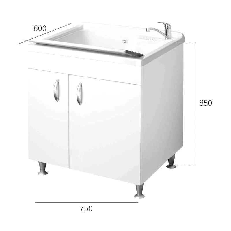 Lavatoio Eco 75x60 2 ante bianco disponibile online