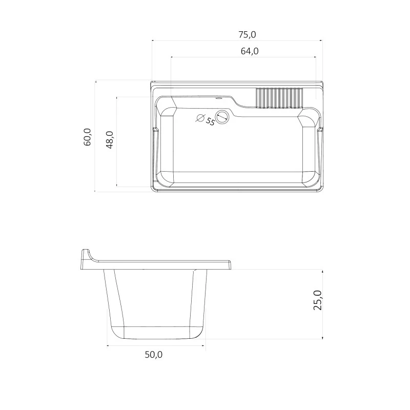 Lavatoio Eco 75x60 2 ante bianco disponibile online