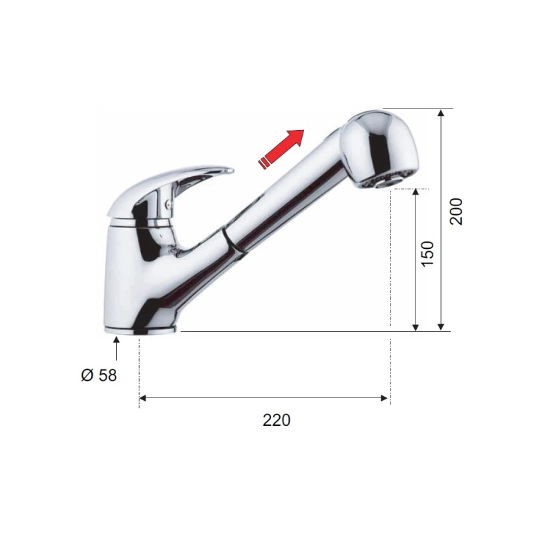 Rubinetto lavellocon doccia estraibile e getto variabile - serie ten Remer T47 Rubinetto lavellocon doccia estraibile e getto variabile - serie ten Remer T47