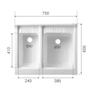 Lavatoio Eco 75x60 2 ante olmo disponibile online