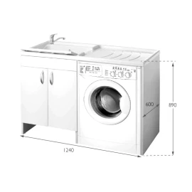 Lavatoio coprilavatrice Eco 124x60 dx olmo disponibile online