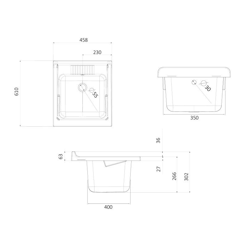 Lavatoio 45x60 Negrari Classica in nobilitato idrofugo
