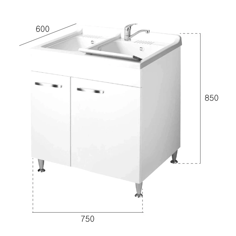Lavatoio Classica 75x60 2 vasche 2 ante disponibile online