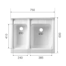 Lavatoio Classica 75x60 2 vasche 2 ante disponibile online