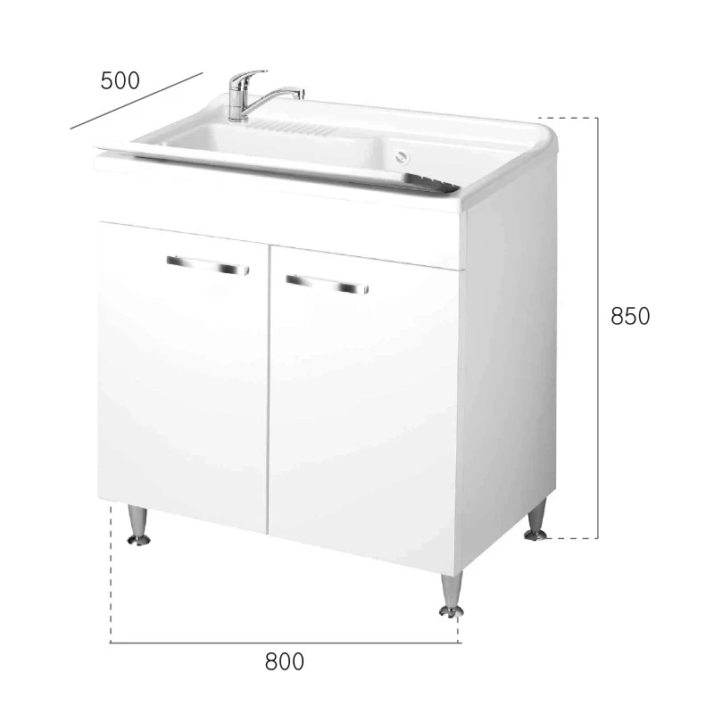 Lavatoio 80x50 Negrari con cestello e finiture cromate