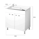 Lavatoio 80x50 Negrari con cestello e finiture cromate